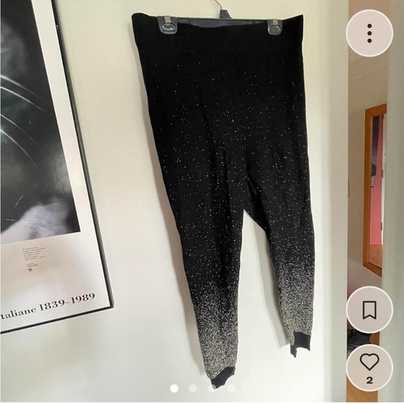 Torrid black with gold sparkly ombré knit jogger leggings - Picture 1 of 4